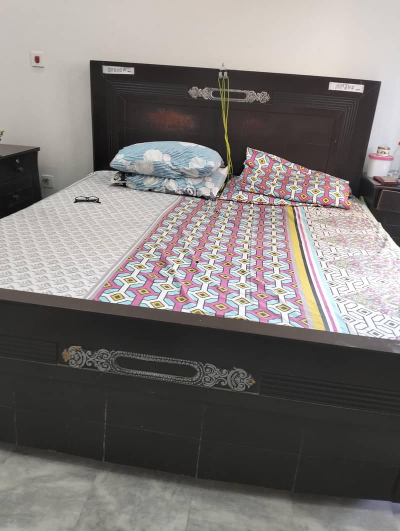 complete double bed set without mattress 6