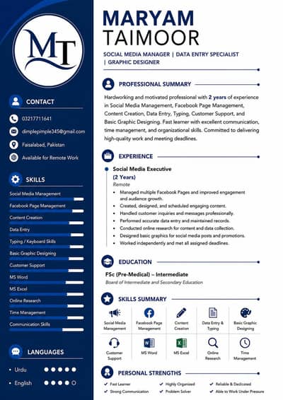 graphic designer Social media management customer supports