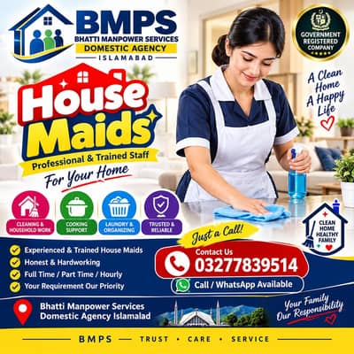 maids cooks patientCares Babysitter helpers office boy domestic staff