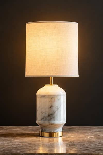 Premium Marble Table Lamp | Stylish Bedside Lamp | Modern Decor