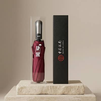 Automatic Folding Sun Umbrella with  Leather Case For men or women's