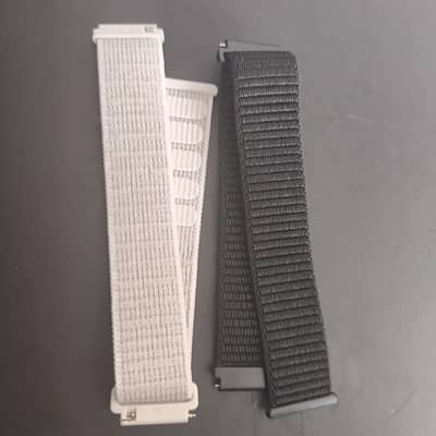 Smart Watch Nylon Straps x 2 Size 20mm, One Black & One White