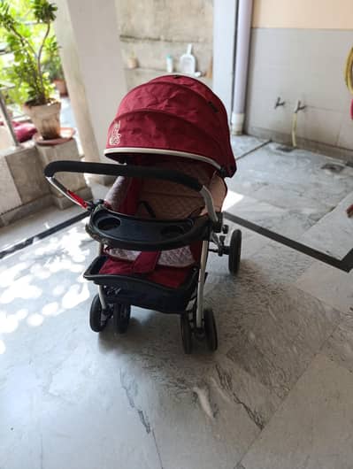 Baby Stroller with Safety Harness & Adjustable Seat