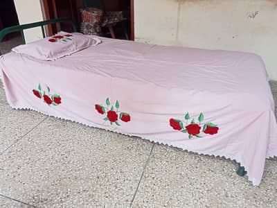 2 Single Bed Sheets + 2 Pillow Cover + Table Cover Hand Embroidery