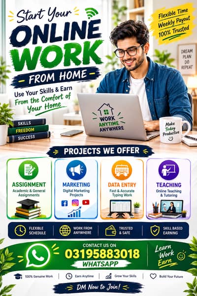 Online Work From Home | Data Entry | Assignment | Marketing Jobs