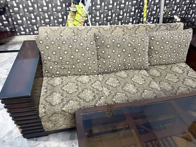6 seater complete sofa set for sale with original wood
