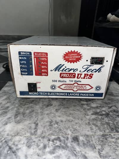 MicroTech 700 Watts UPS – Copper Transformer – Fully Working