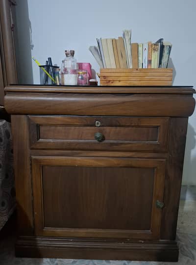 Moving out sale . Wooden high quality bed with two dressing tables