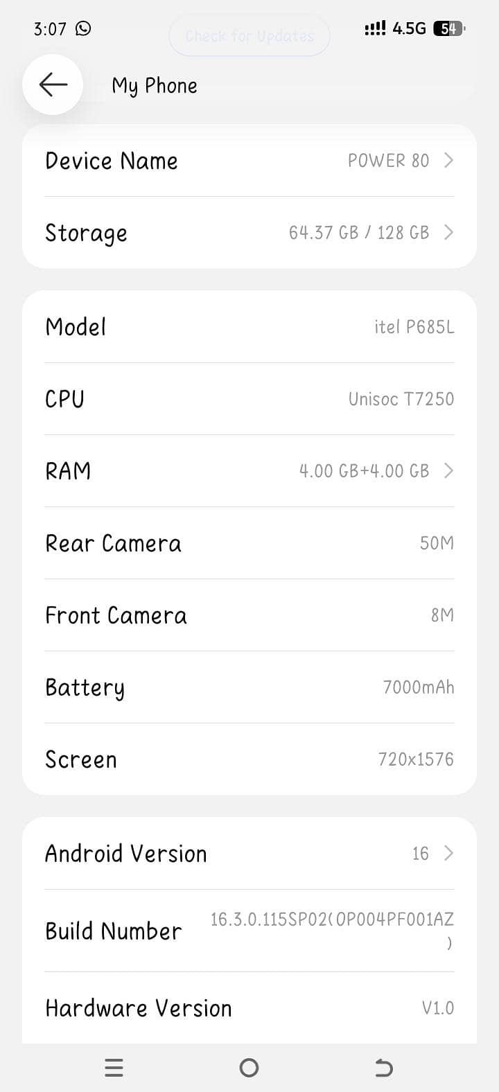 Itel power 80 4