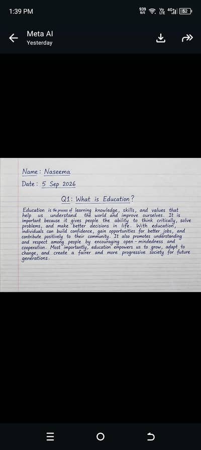 AIOU VU Handwritten assignments Naseema neat and clean writing