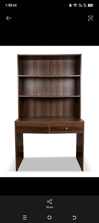Modren study table with bookshelf and drawers