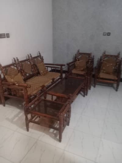 Sofa set with three table