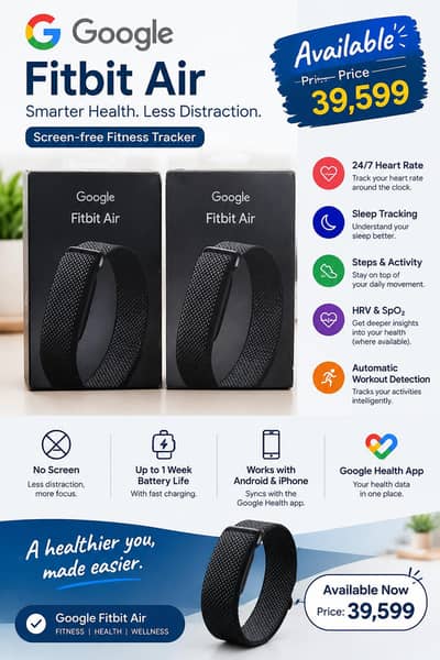 Google Fitbit Air Fitness Tracker | Smart Health Band