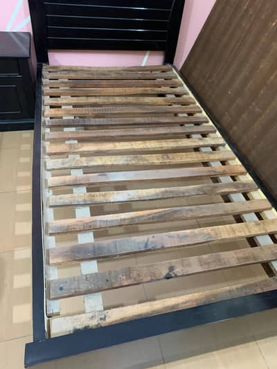 2 single Wooden Beds with side table for sale