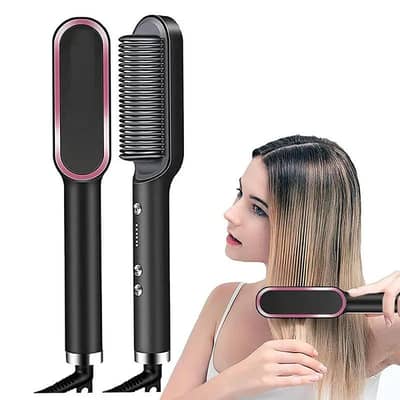 Electric Hair Straightener Brush – Smooth & Straight Hair