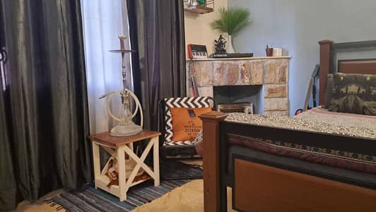 Wrought Iron woooden double bed with side tables dressor and mirror