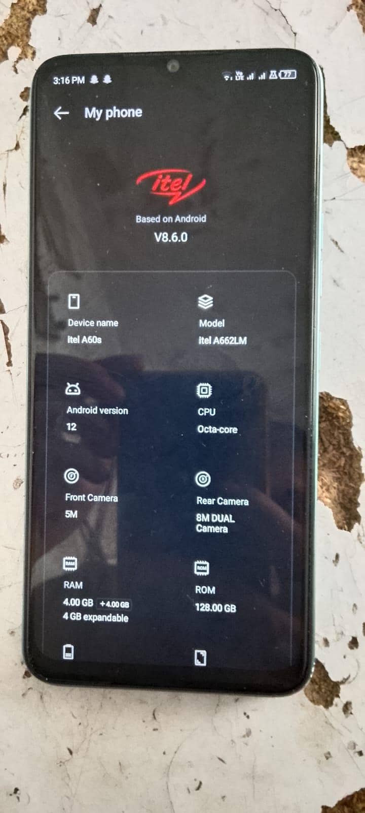 Itel A60s 0