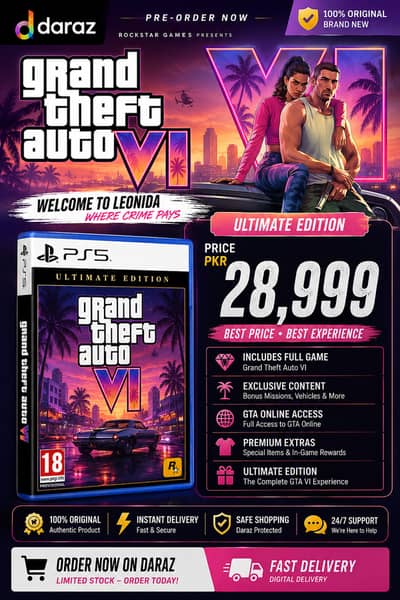 Grand Theft Auto VI (GTA 6) – PS5 Ultimate Edition | Pre-Order US-RG
