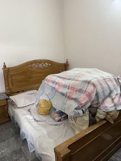 Queen bed with 2 side tables