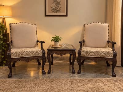 Coffee Chairs Set in Premium Sheesham Frame