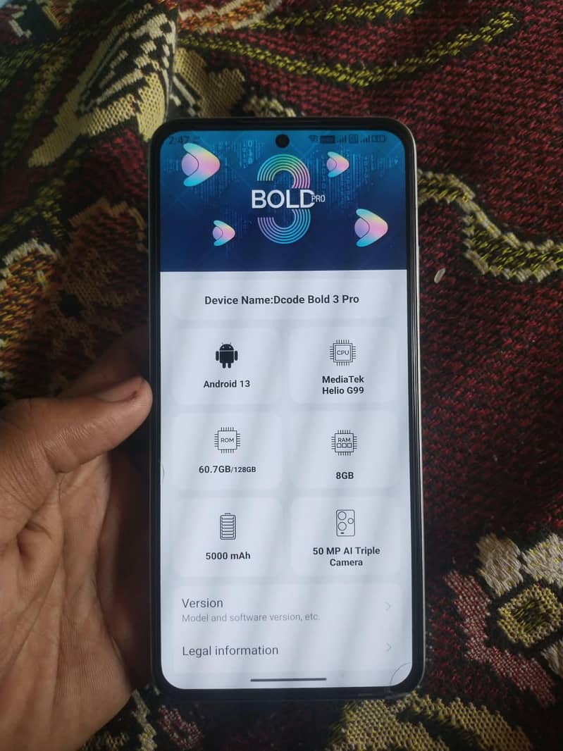 Dcode Bold 3 Pro 8+8 128 PTA approved 2