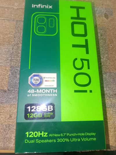 Infinix Hot 50i with box charger original 6/128 gb