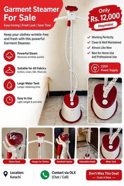 Garment Steamer with stand / Excellent working conditions