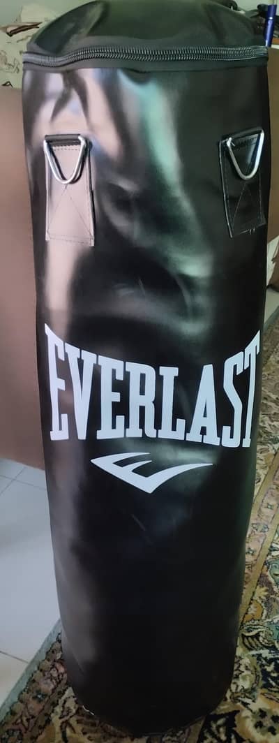 Filled Boxing Bag with Gloves and Chain