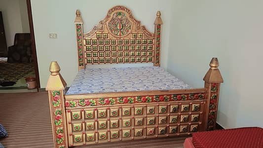 King Size Heavy Iron Bed + Dressing Table | Strong & Beautiful Design