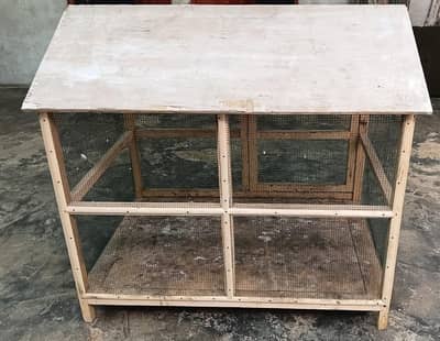 Large Wooden Storage Cage With Waterproof Roof & Slide Tray