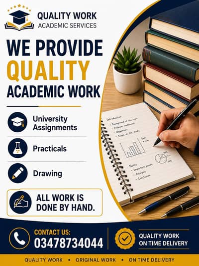 Provide academic Work in hand