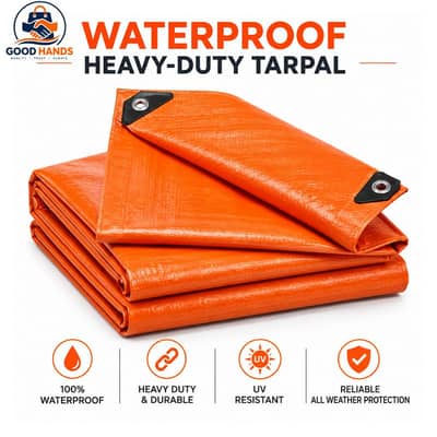 Heavy Duty Orange Tarpal | Tarp Waterproof & Sunproof | Multiple Sizes