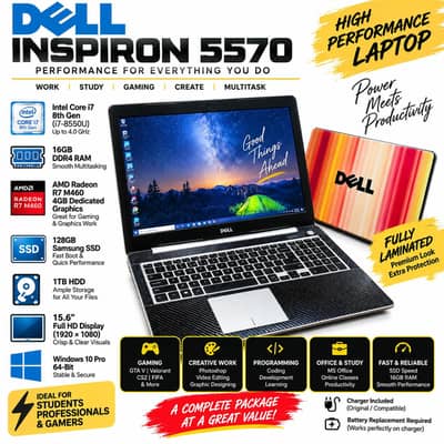 Dell Inspiron 5570 i7 8th | 16GB RAM | 4GB Dedicated GPU For Gaming