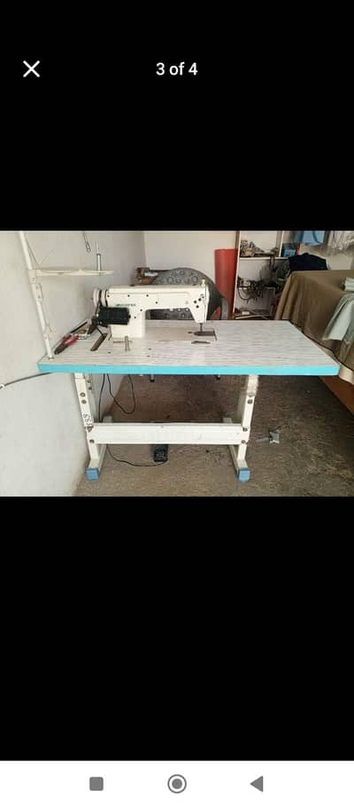 zoji sewing machine ha table stand with 250watt ki motor lagi ha