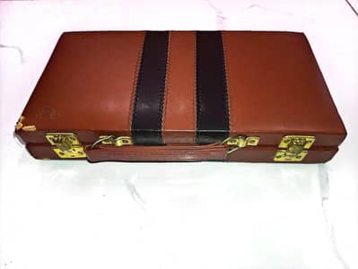 Vintage Multi Games Briefcase - Backgammon, Checkers, Chess, Dominoes