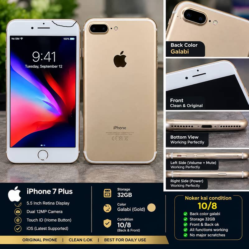 Apple iPhone 7 Plus 10/8 condition 0