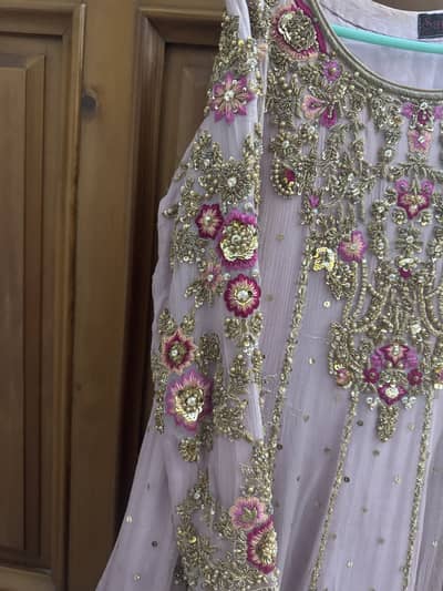 Elegant Lavender Heavy Embroidered Formal Dress
