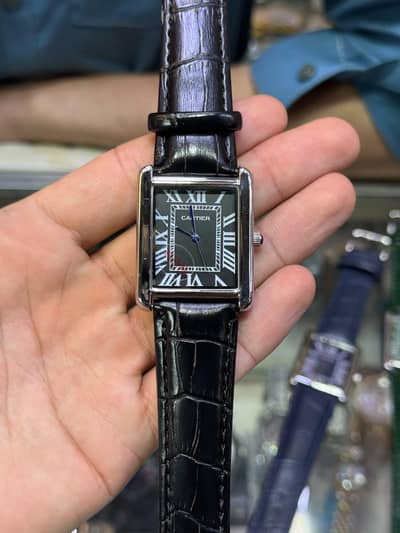 Cartier Watch – Roman Numeral Dial – Leather Strap