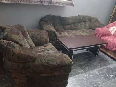 6 seater sofa  set pure wood and moalty foam heavy good