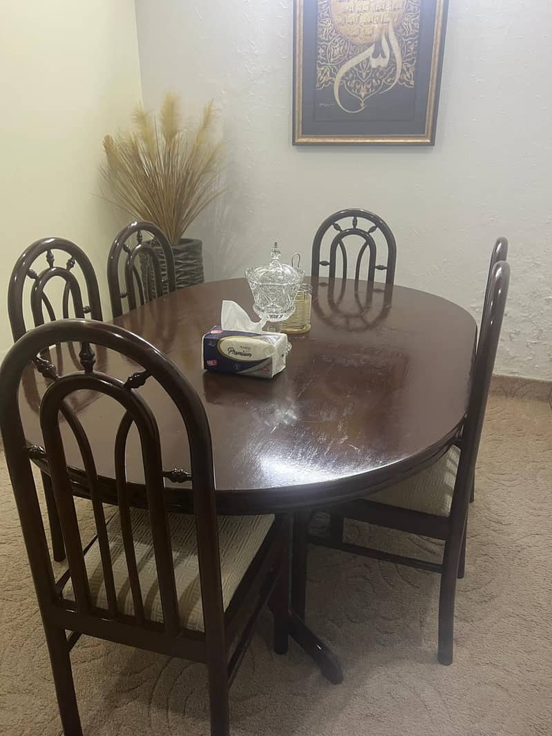 Dining table (solid wood) 8 chairs 1