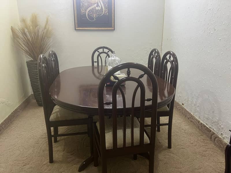 Dining table (solid wood) 8 chairs 2
