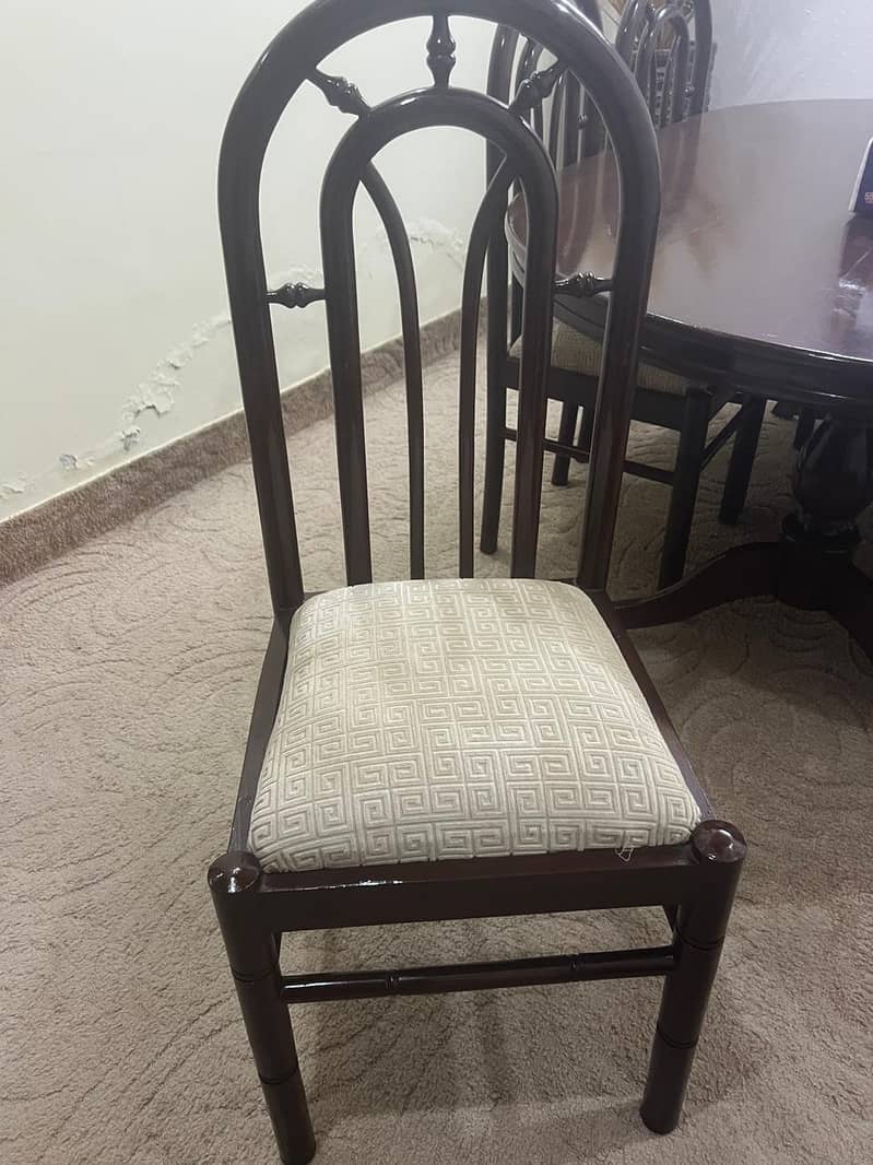 Dining table (solid wood) 8 chairs 3