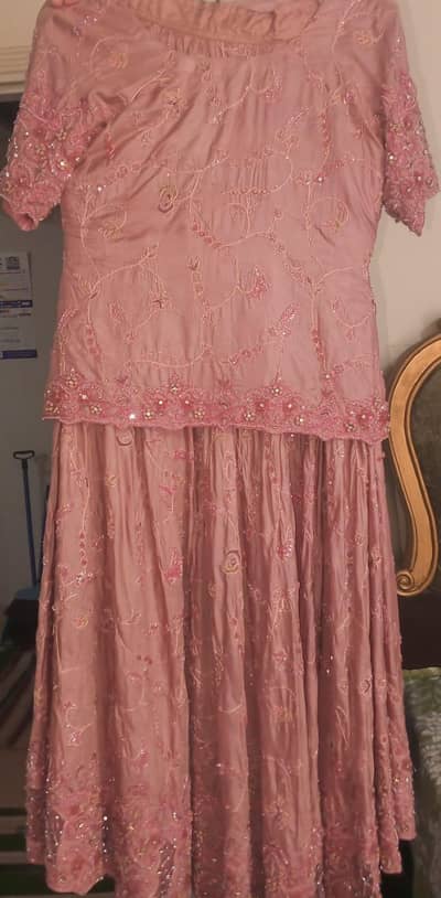 beautiful pink embroidered legendary wedding wear 