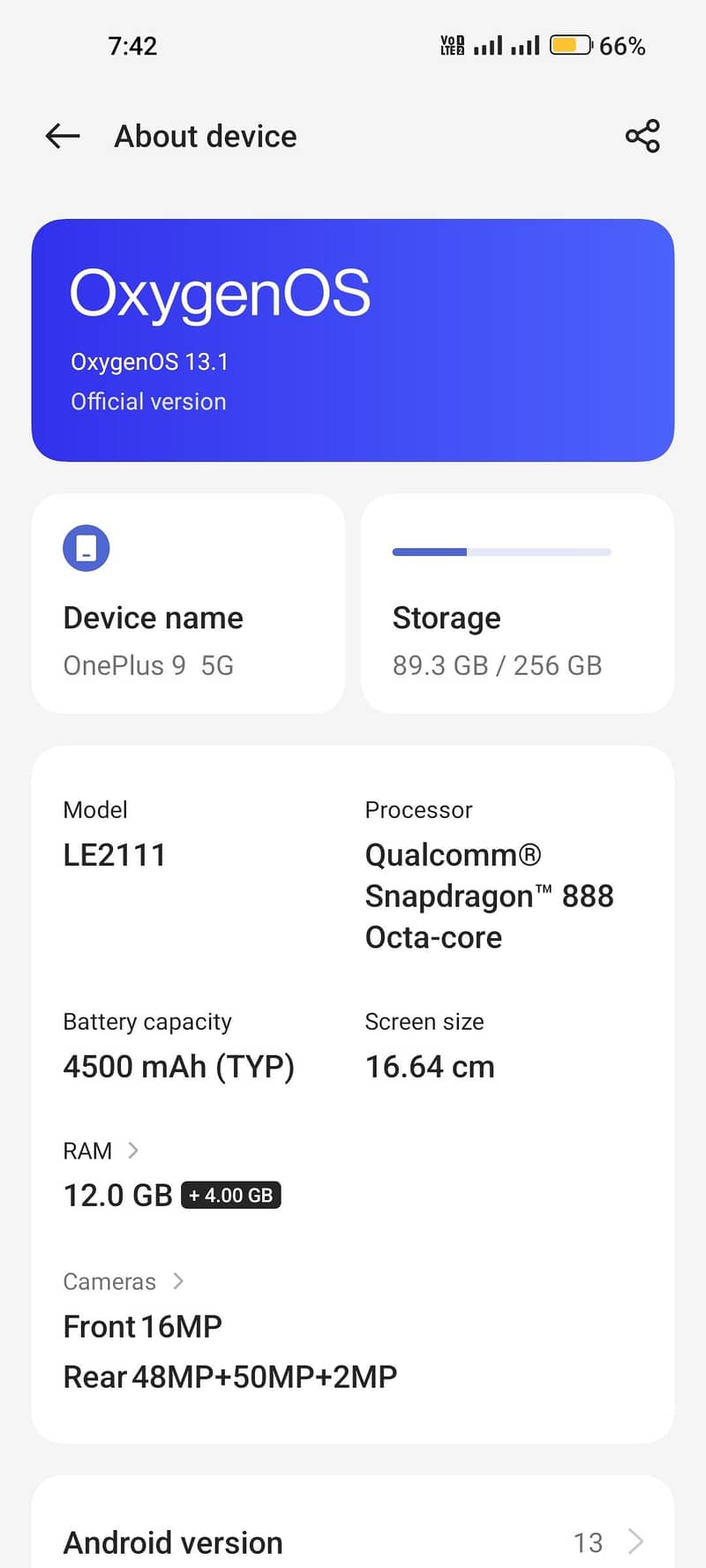 One Plus 9 7