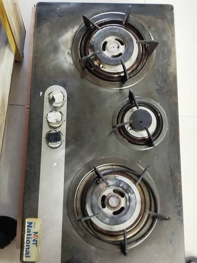 Used 3 Burner LPG Chulha | Built-in Kitchen Stove