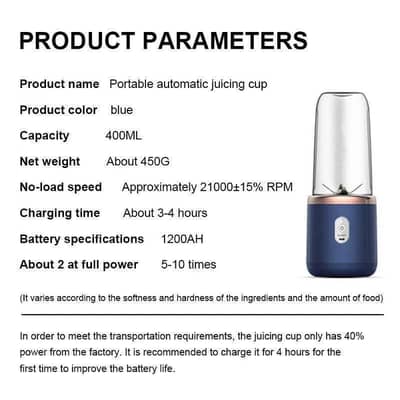 Portable Rechargeable Juicer Blender
