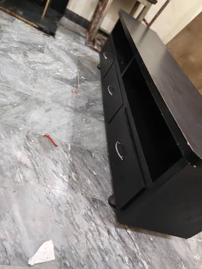 Black Wooden TV Console / Media Unit with Storage -