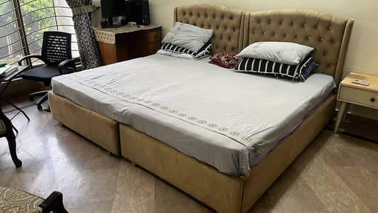 2-Wooden Single Beds With Mattresses
