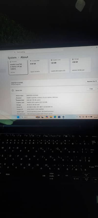 Hp elite book Dragonfly i5 8th Genration 8gb ram 256 gb ssd