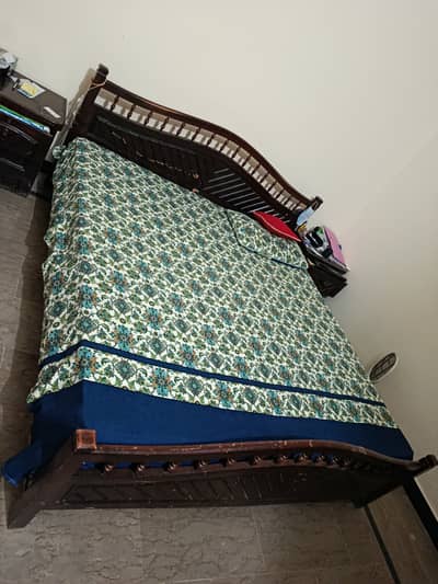 Wooden Double Bed for Sale - Good Condition